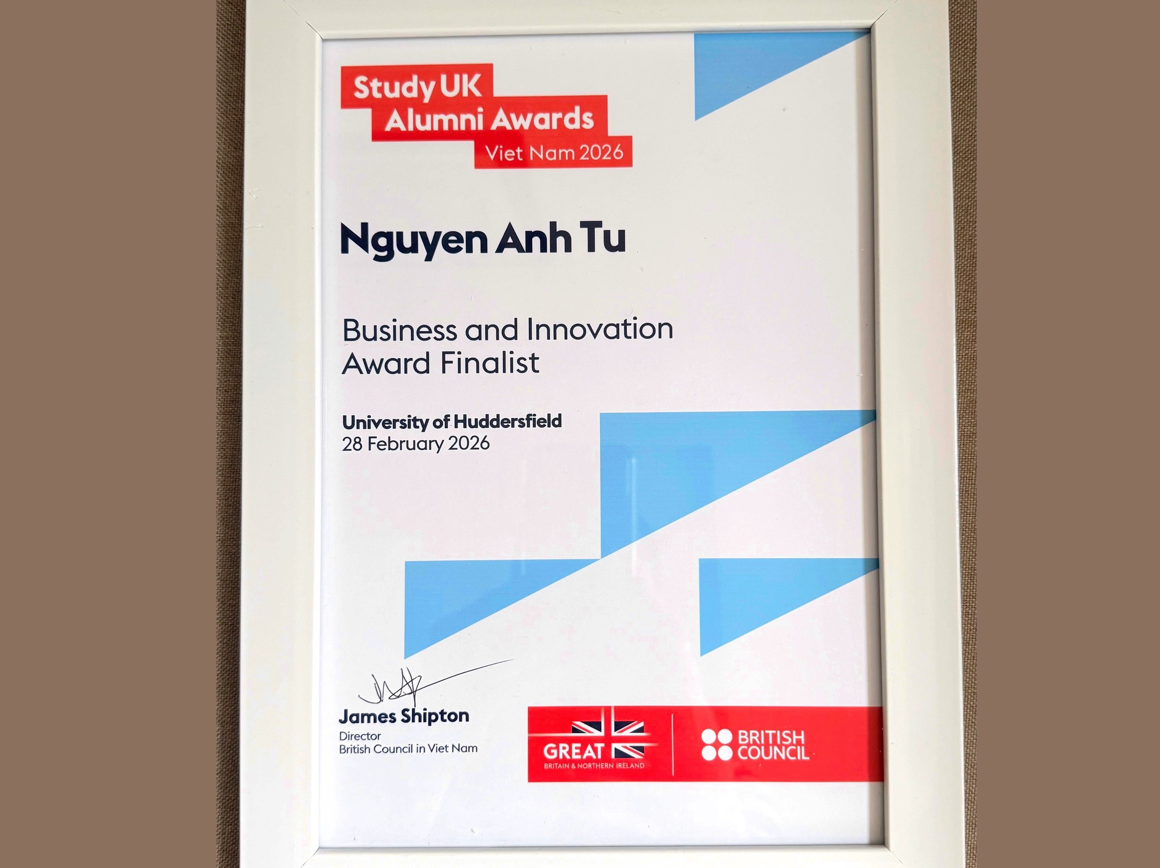 Giải thưởng: UK Alumni Award 2026.